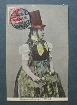 Postcard PC Freiburg 1908 Black Forest Costume